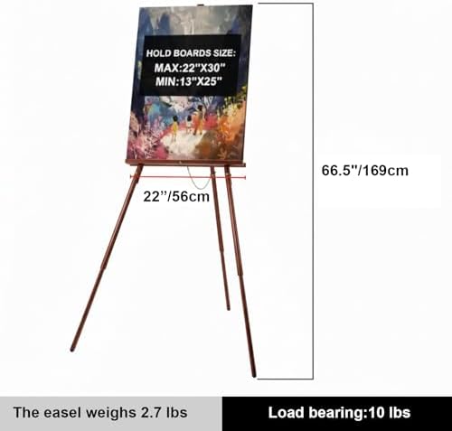 Falling in Art 65" A-Frame Wooden Tripod Easel Stand (Brown) - Image 2