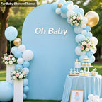 8 FT Arch Backdrop Cover, Wedding Blue Arch Covers Stretchy Backdrop Spandex Fitted for Chiara Stand Birthday Baby Shower Party Ceremony Decoration Blue 8FT - Image 2