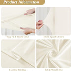 Square Backdrop Arch Cover Ivory 6.6FT x 6.6FT Square Arch Backdrop Covers Stretchy Spandex Fitted Square Backdrop Cover for Birthday Party Wedding Ceremony Banquet Decoration - Image 5