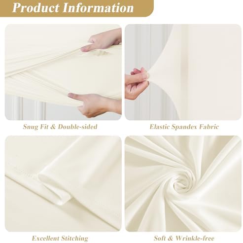 Square Backdrop Arch Cover Ivory 6.6FT x 6.6FT Square Arch Backdrop Covers Stretchy Spandex Fitted Square Backdrop Cover for Birthday Party Wedding Ceremony Banquet Decoration - Image 5