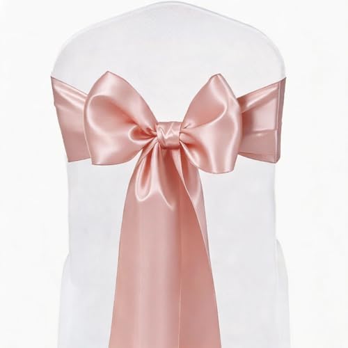 Satin Chair Sashes Bows 50 Pack Universal Polyester Chair Ribbons for Wedding Anniversary Retirement Party Birthday Engagement Banquet Graduation Outdoor Events Decor (Blush Pink, 50 pcs) - Image 2