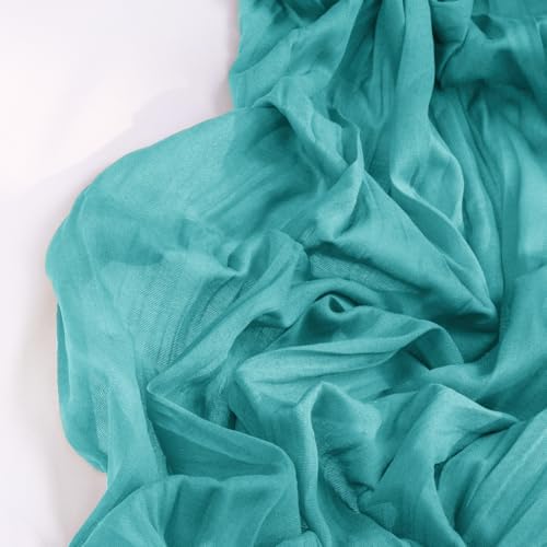 DeZerlor Teal Green Cheesecloth Table Runner 1 Pack Summer Boho Runner - Image 3