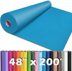 PerkHomy 48" x 2,400" (200') Lake Blue Kraft Paper Roll for Craft Bulletin Board Paper Art Table Covering Crafting Gift Wrapping Bouquet Packing Parcel 80GSM 55LB (Lake Blue, 48" x 200') by PerkHomy