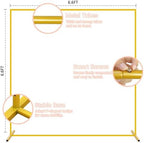 Metal Arch Stand and Cover Set Wedding Arches Backdrop Stands Square 6.6FTx6.6FT Portable Balloon Arched Frame Stand with Black Arch Cover Spandex for Wedding Birthday Party Ceremony Decor - Image 2