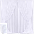 50x10ft White Backdrop Curtain for Wedding Parties Wrinkle Free Fabric White Drapes Backdrop Decoration for Baby Shower Birthday Photography Decoration 10 Panels, 5ft x 10ft by Gogoparti