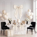 Crowye 7 Pcs Giant Satin Bow Decor, Large Cream Backdrop Decor - Image 5