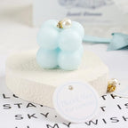 ACITHGL 30 Sets Fully Assembled Small Bubble Candle Party Favors for Guests Bulk Bridal Showers Favors Candles with Stylish Ribbons Thank You Cards Gifts (Shimmering Blue) - Image 3