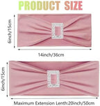 Spandex Dusty Pink Chair Sashes Bows 50 PCS Stretch Chair Cover Band - Image 2
