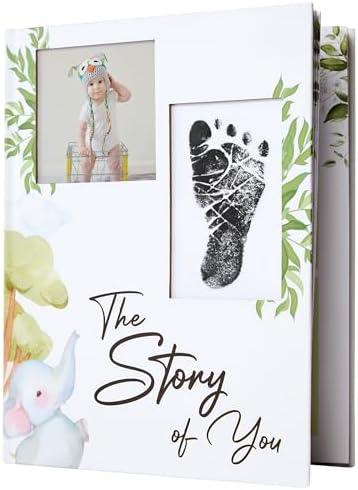 Baby Memory Book and Pregnancy Journal, Baby Book Keepsake with Clean-Touch Ink Pad for Newborn Hand and Footprints, Simple and Elegant Design, A Great Gift for Baby Showers and New Moms - Image 2