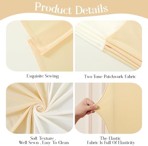 Ivory and Champagne Arch Backdrop Cover Set of 2 Birthday Party Arch Covers 7.2 and 6ft Wedding Arch Cover Stretchy Backdrop Bridal Baby Shower Ivory Arch Covers Spandex - Image 4
