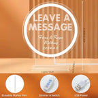 Audio Guest Book Phone - Leave A Message Neon Sign with Erasable Pen - A5 Metal Vertical Frame - Aluminum Alloy Carry Case,4in1 Kit Package is Perfect Idea Additional for Wedding Party (White) - Image 4