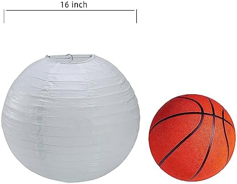 Paper Lanterns Round Paper Lanterns Decorative Ball Lanterns Lamps for Weddings, Birthdays, Parties and Events 16-Inch 5 Packs (Light green) - Image 6