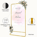 Large Wedding Welcome Sign Stand, Welcome to our Wedding With Stand, Adjustable Height (78", 64", 50") - Gold Hanging Sign Holder with Design Bundle, Ground Stakes & Storage Bag - wedding sign stand adjustable - Image 4