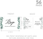 Andaz Press 56-Pack Personalized RSVP Postcards for Wedding Greenery Eucalyptus Leaves Cardstock Response Reply Cards for Bridal Shower Baby Shower Birthday Event Custom Date Return Address 4 x 6-Inch - Image 5