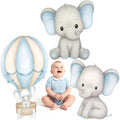 3 Pcs Elephant Baby Shower Birthday Decorations Large Cutouts Gender Reveal Sign 1st Birthday Party Elephant Centerpieces for Baby Shower Party Supplies Photo Booth Props Backdrops Decor by Unknown