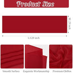 6 Pack 10Ft Red Chiffon Table Runner 29x120 Inches Sheer Fabric Table Runner Romantic Wedding Runner for Thanksgiving Christmas Bridal Shower Decorations（Red） - Image 2