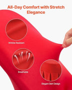 VEVOR Chair Covers, Polyester Spandex Chair Cover, Stretch Slipcovers for Wedding Party Dining Banquet Flat-Front Chair Covers (Red-d, 30PCS) - Image 3