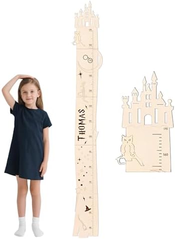 Personalized Growth Chart for Wall, Height Growth for Kids, Wooden Name Ruler for Nursery and Playroom, Baby Shower Gift (Castle) by Chgcuofce