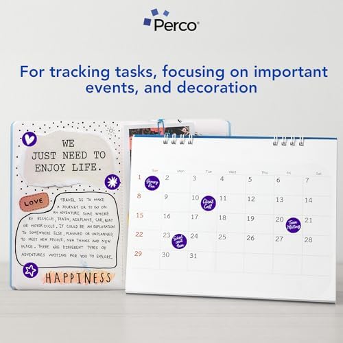 Perco Purple Perforated Round Circle Dot Sticker 1-Inch Labels — 10 Rolls, 10,000 Stickers - Category Labels, Classroom Use & Creative Organization, Strong Adhesive - Made in USA - Image 3