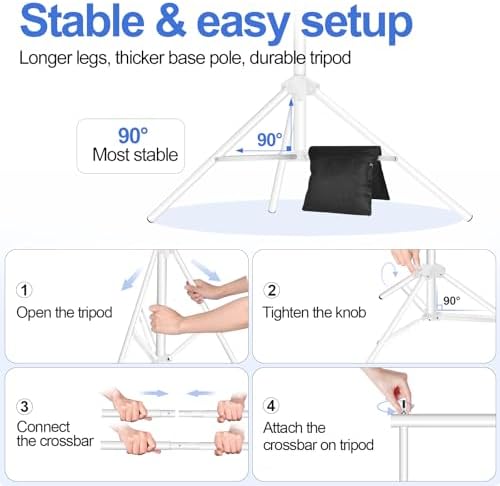 EMART Backdrop Stand 10x10FT Adjustable Back Drop Stand for Party -White - Image 4