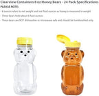 8 Ounce Plastic Squeezable Honey Bears with Sealable Flip Top Lids - BPA Free, Hand Wash Only (Yellow, 24 Pack) - Image 4