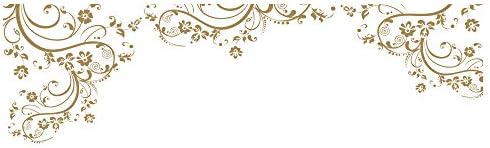 Gold Swirl Flower Floral Wall Decal Design. Edge to Edge Wall Decal. (100" X 29") #262A by Stickerbrand