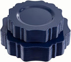 COLOSUS 60 PCS Navy Blue Plastic Plates, Premium Beaded Party Plates. by COLOSUS