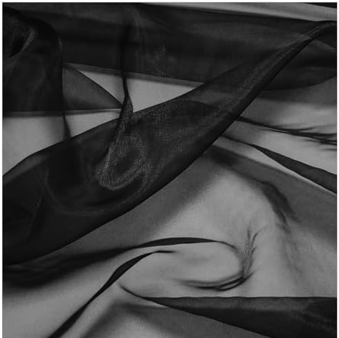25 Yard Organza Fabric 44" Wide for Wedding Event Décor - Black - Image 4