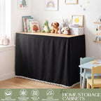 Tudomro Teacher Desk Skirt Table, Tassel, 6ft, Black - Image 6