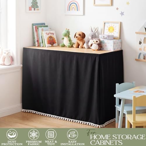 Tudomro Teacher Desk Skirt Table, Tassel, 6ft, Black - Image 6