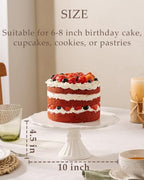 10 Inch Cake Stand, Relief Round Dessert Cake Stand for 8 Inch Cake - Image 2