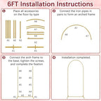 Metal Balloon Arch Backdrop Stand 7.2FT and 6FT, Set of 2, Gold - Image 5