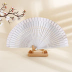 Personalized Sandalwood Fan Wedding Favors&Birthday Gifts&Christmas Gift Custom Wooden Fans Party Favor Bridal Shower Gifts (White,40pcs) - Image 2