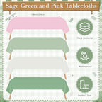Mimorou 354 Pcs Sage Green and Pink Plates and Napkins Set Serves 50 - Image 5