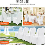 VEVOR 50 Pcs White Chair Covers Polyester Spandex Chair Cover Stretch Slipcovers for Wedding Party Dining Banquet Chair Decoration Covers - Image 6