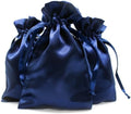 Knitial 6" x 9" Navy Blue Satin Gift Bags, Jewelry, Wedding Favor Drawstring Bags Baby Shower Christmas 50 Count by Knitial