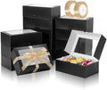 COTOPHER 30Pcs Cookie Boxes with Ribbons, 9x6x3 Inch Black Bakery Boxes by COTOPHER
