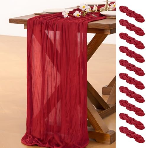 10 Pack Cheesecloth Table Runner Fall Boho Gauze Wedding Party Home Decor by Socomi