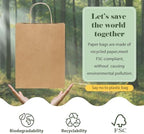 GSSUSA Brown Kraft Paper Gift Bag with Handles, 10x5x13 Bulk Shopping Grocery Paper Bags 200 Pcs, Party Favor Retail Small Business Packaging Mother's Day Merchandise Boutique Wedding Baby Shower - Image 4