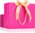 EUSOAR Gift Bags with Hanles, 25pcs 10.6"x3.1"x8.3" Hot Pink Shopping Paper Bags, Party Favor Kraft Paper Bags Thank You Gift Treat Bags Bulk for for Shopping Wedding Birthday Guests Bridal by EUSOAR