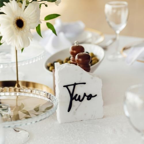 24 Pcs Black Acrylic Cursive Wedding Table Numbers 1-24 - Image 5