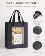 VAGREEZ 30-Pack Gift Bags with Clear Window, Reusable Small Medium Kraft Transparent Window Paper Bags with Handles in Assorted Colors and Bulk Pack for Party, Wedding, Birthday and Small Business, Black / Small - Image 4
