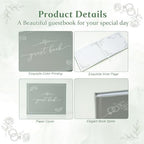 Wedding Guest Book Sage Green Linen Photo Guestbook - Image 4