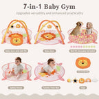7-in-1 XL Large Baby Play Gym Mat, Tummy Time Mat, Baby Gym & Ball Pit, Baby Activity Mat with Milestone Cards & 6 Detachable Toys for Sensory Motor Skill, Lion - Image 2