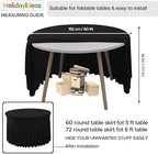 6 Pack Black Spandex Table Skirts for 60 Inch Round Tables, Wedding Party - Image 5