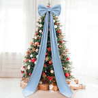 Wavwavw Christmas Giant Velvet Bow Decor Dusty Blue Big Bow, 75 x 18 Inches by Wavwavw