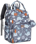 BabbleRoo Diaper Bag Backpack - Baby Essentials Travel Tote - Multi Function Water Resistant Diaper Bag, Travel Essentials Baby Bag with Changing Pad, Stroller Straps & Pacifier Case - Sea Animals by BabbleRoo