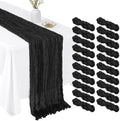 20 Pack Black 17 x 108 Inch Cheesecloth Table Runner - Boho Gauze Sheer Fabric for Wedding Baby Shower Party Home Decor by Unknown