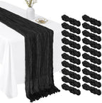 20 Pack Black 17 x 108 Inch Cheesecloth Table Runner - Boho Gauze Sheer Fabric for Wedding Baby Shower Party Home Decor by Unknown