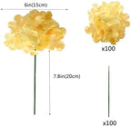 WEISPARK 100PCS Artificial Hydrangea Flowers, Fake Flowers Silk Hydrangea Full Flowers Heads with Stems for Wedding Home Party Shop Baby Shower Decor (Yellow Champagne) - Image 2